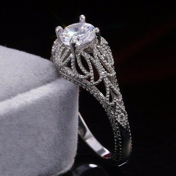 New 925 Silver Wedding White Sapphire Ring - Picture 5 of 7